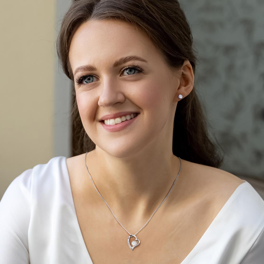 Forever love necklace and earring, Shower her with love with this beautiful pendent set - Great gift for your wife