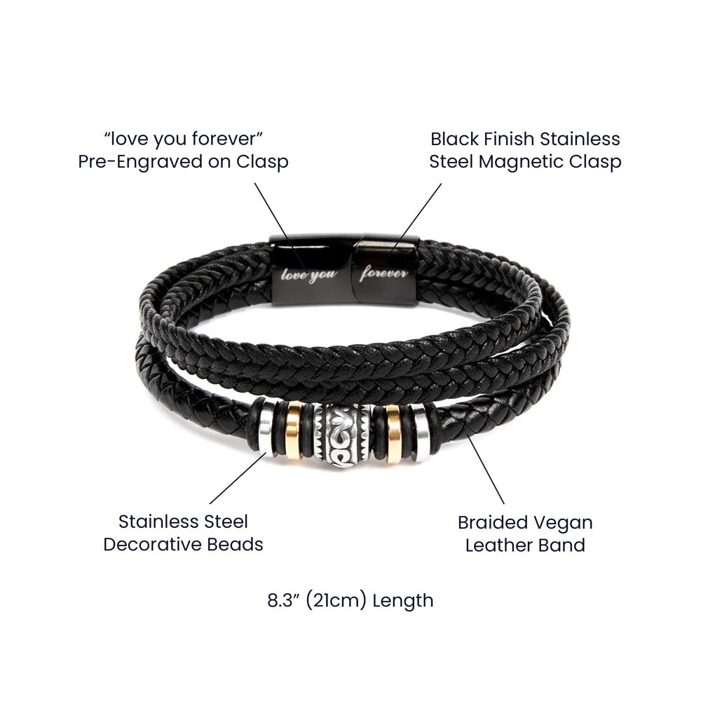 Men's love you forever bracelet, Perfect gift for him - special gift for husband