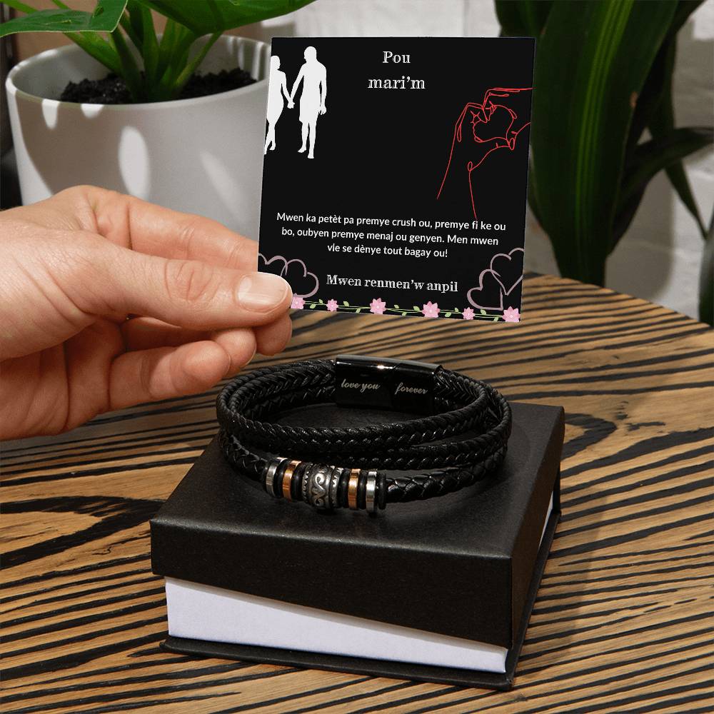 Men's love you forever bracelet, Perfect gift for him - special gift for husband