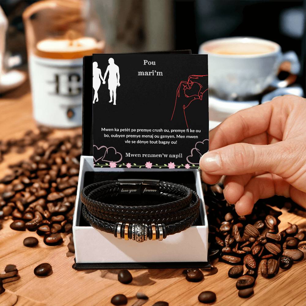Men's love you forever bracelet, Perfect gift for him - special gift for husband
