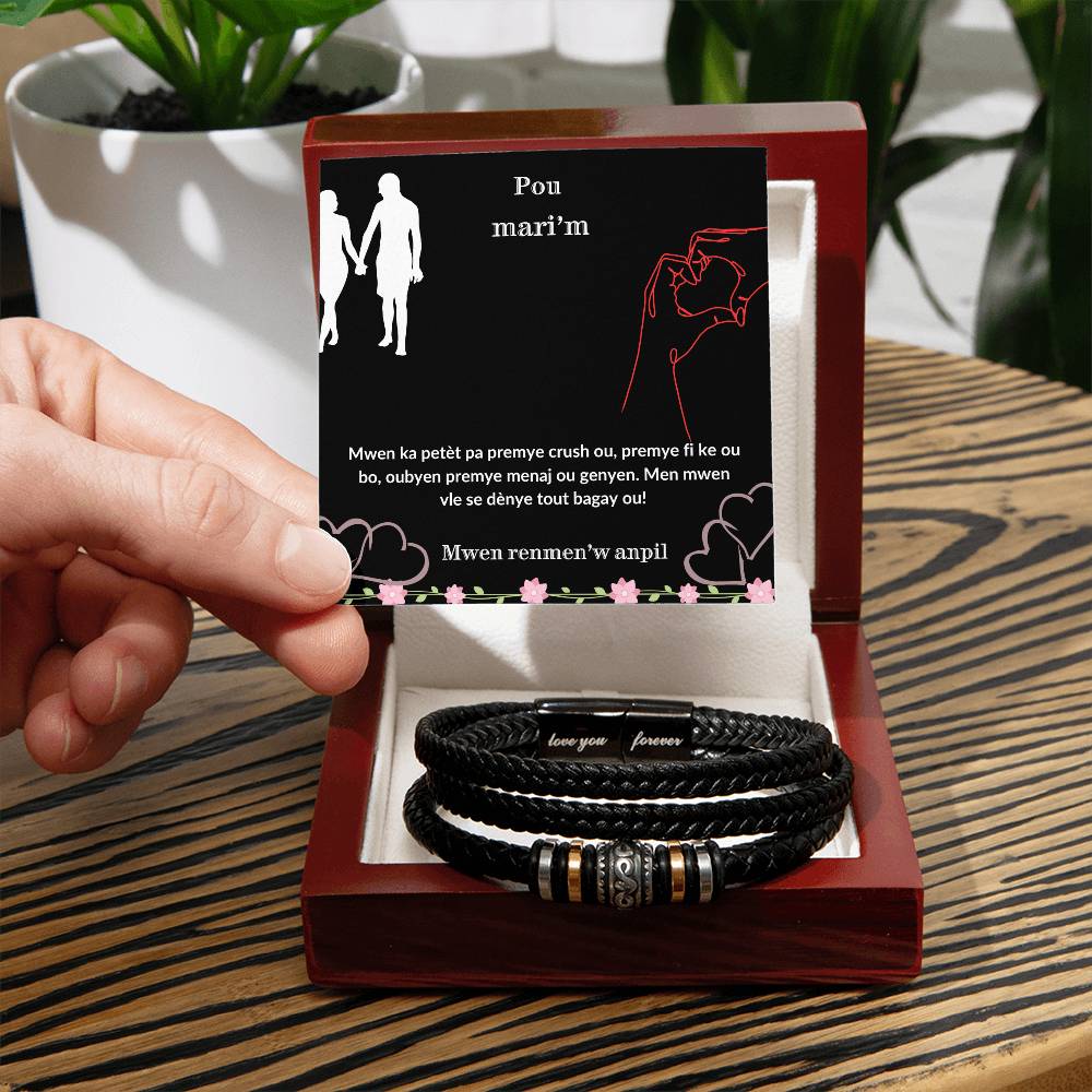 Men's love you forever bracelet, Perfect gift for him - special gift for husband