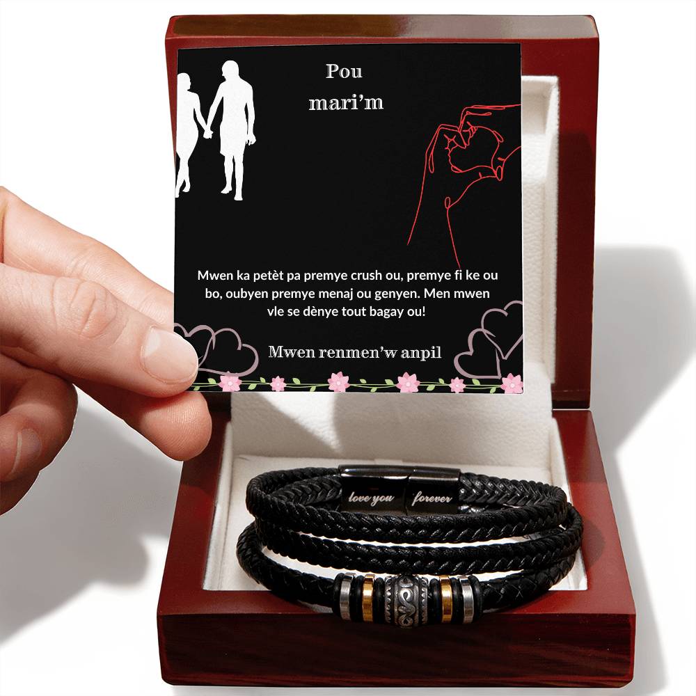 Men's love you forever bracelet, Perfect gift for him - special gift for husband