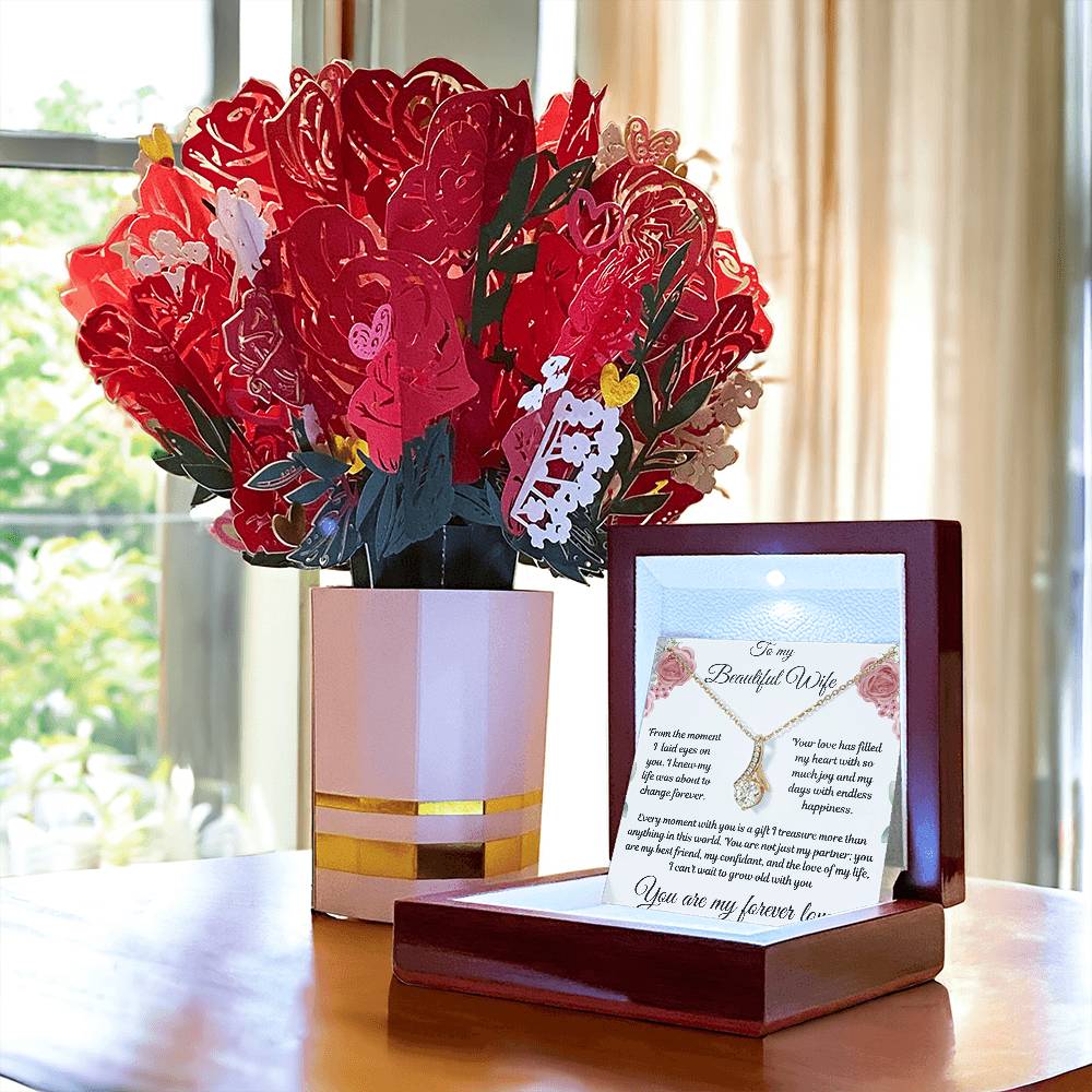 Alluring Beauty Necklace with Devotion Bouquet