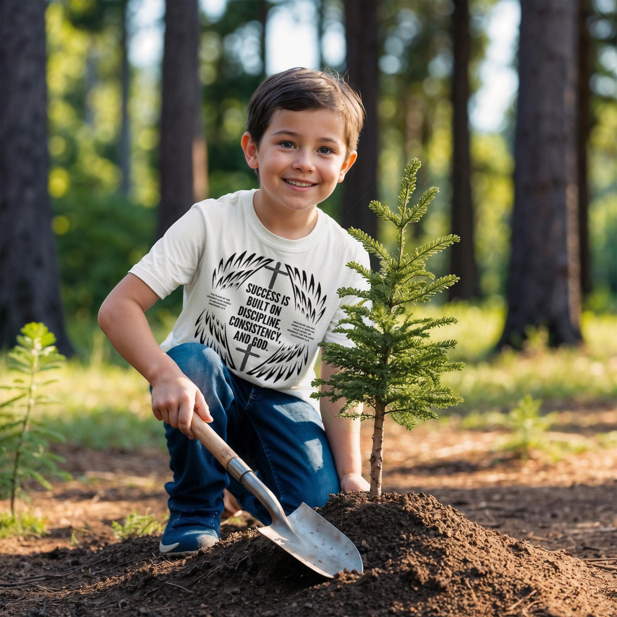 The Everyday Play Tee — Bella + Canvas 3001Y Soft Cotton Youth Shirt- White