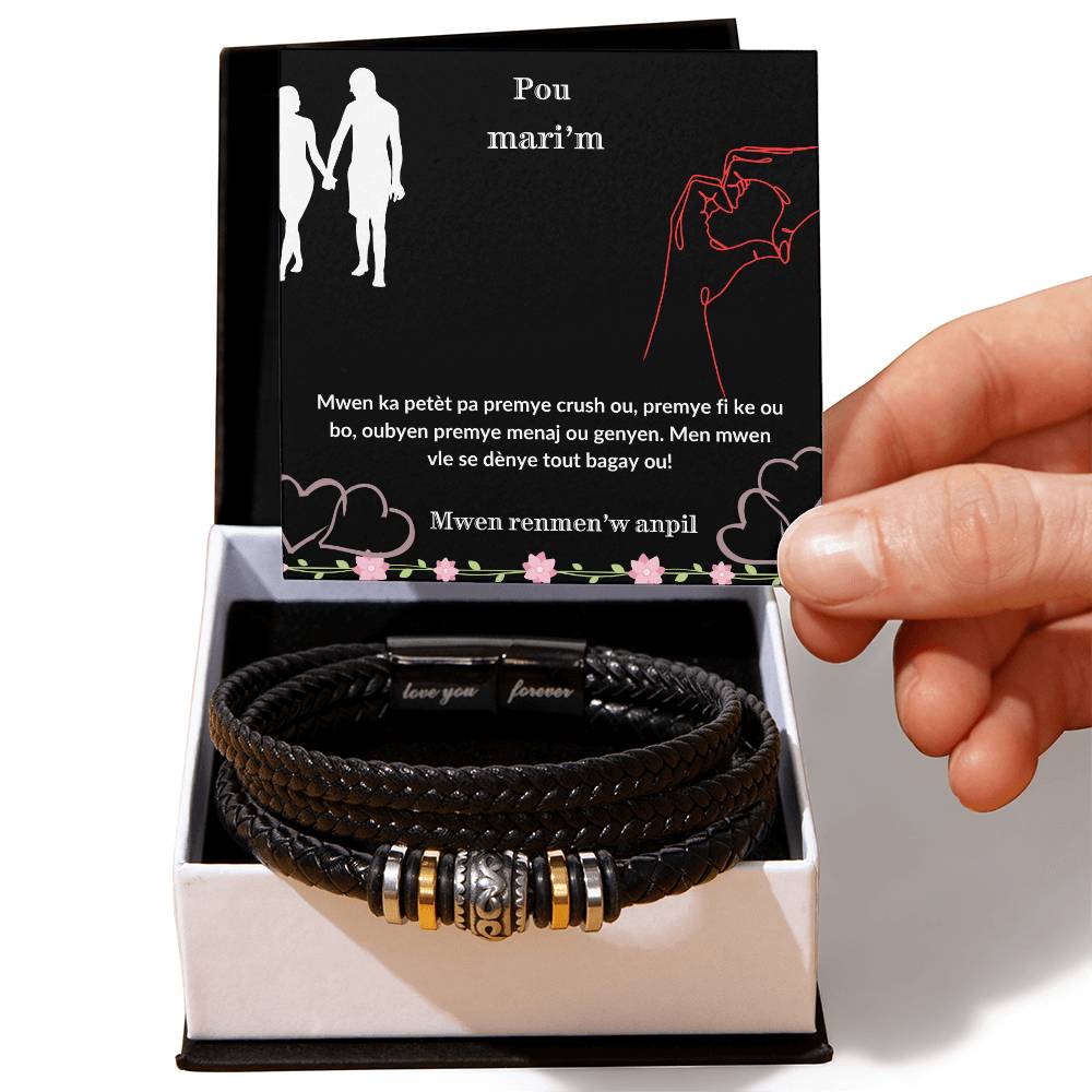 Men's love you forever  bracelet, Perfect gift for him - special gift for husband