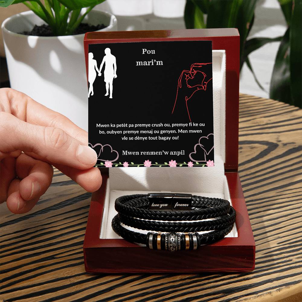 Men's love you forever  bracelet, Perfect gift for him - special gift for husband