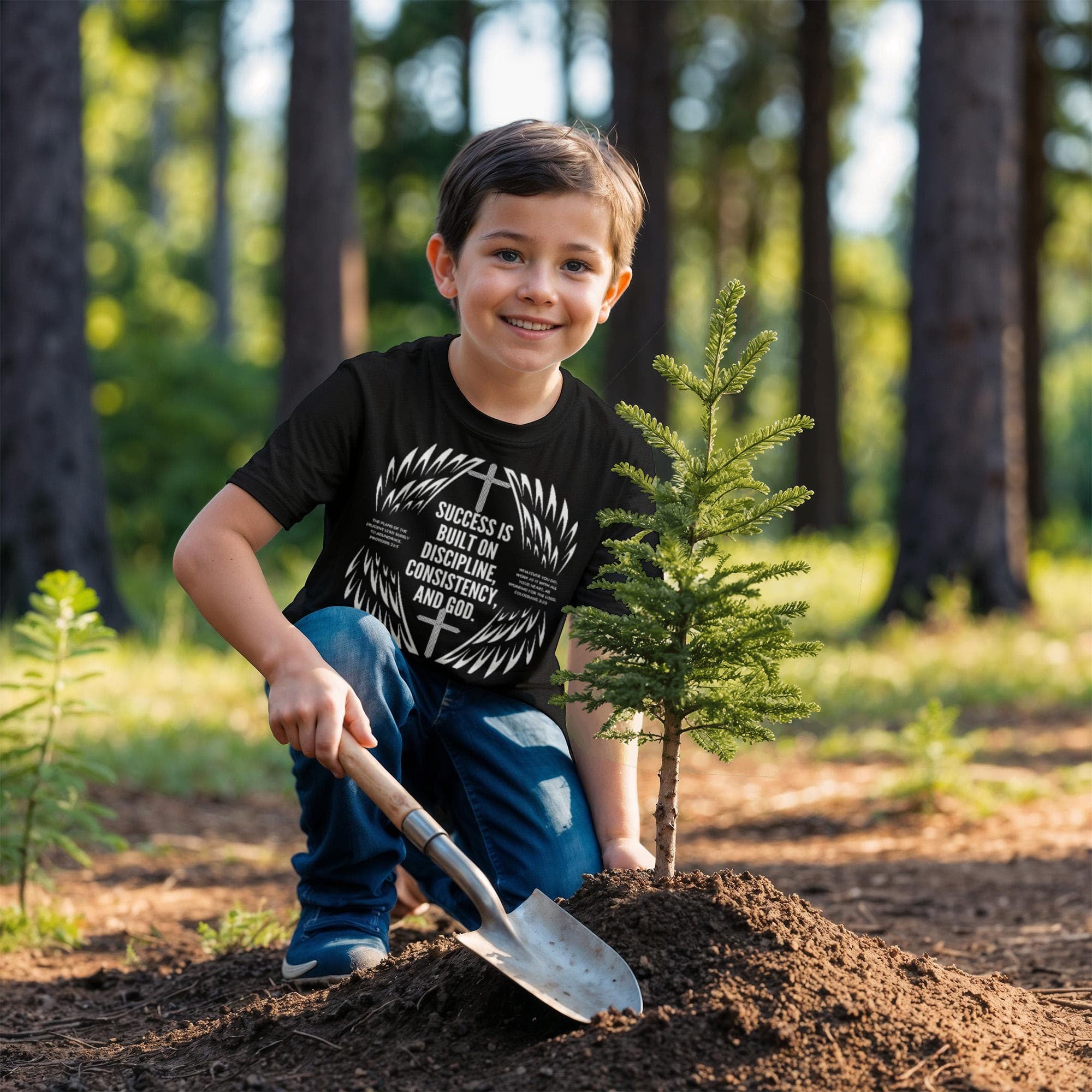 The Everyday Play Tee — Bella + Canvas 3001Y Soft Cotton Youth Shirt-Black